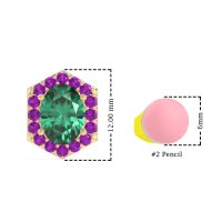 Vintage Oval Halo Stud Earrings