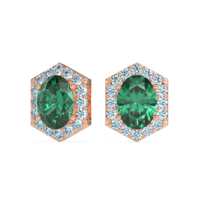 Vintage Oval Halo Stud Earrings