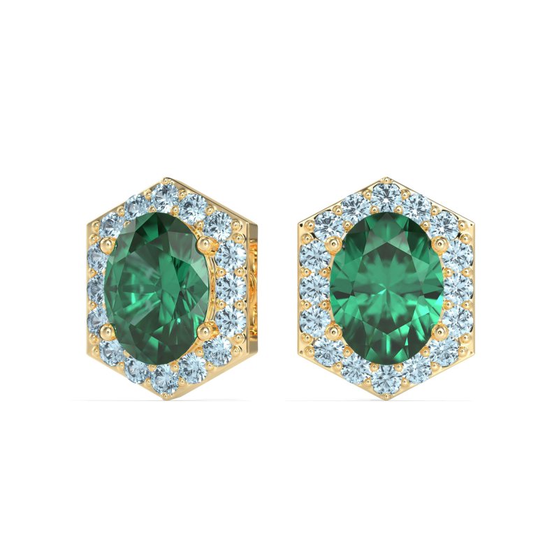 Vintage Oval Halo Stud Earrings