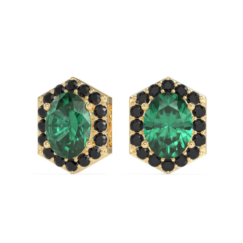 Vintage Oval Halo Stud Earrings