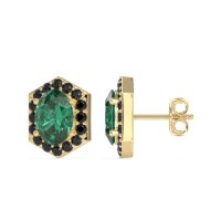 Vintage Oval Halo Stud Earrings