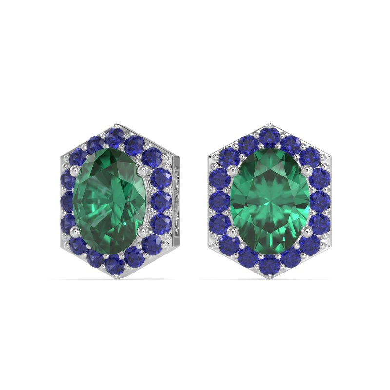 Vintage Oval Halo Stud Earrings