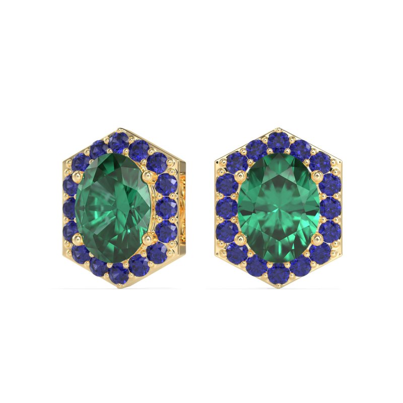 Vintage Oval Halo Stud Earrings