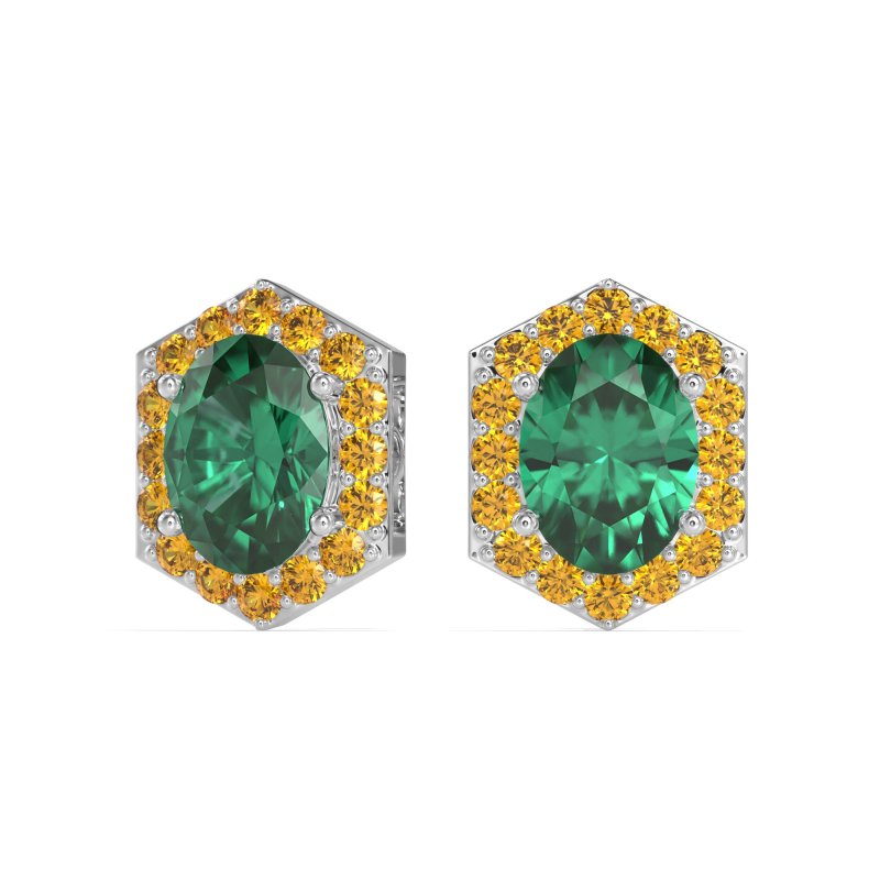 Vintage Oval Halo Stud Earrings