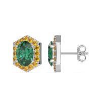 Vintage Oval Halo Stud Earrings