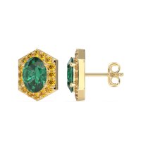 Vintage Oval Halo Stud Earrings