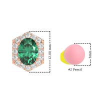 Vintage Oval Halo Stud Earrings