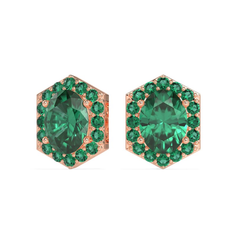 Vintage Oval Halo Stud Earrings