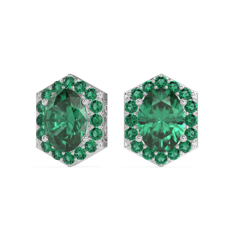 Vintage Oval Halo Stud Earrings