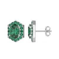 Vintage Oval Halo Stud Earrings