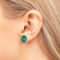 Vintage Oval Halo Stud Earrings