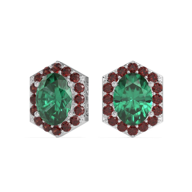 Vintage Oval Halo Stud Earrings