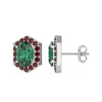 Vintage Oval Halo Stud Earrings