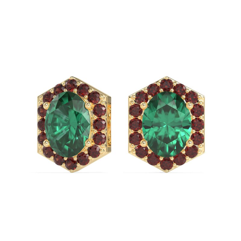 Vintage Oval Halo Stud Earrings