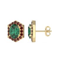 Vintage Oval Halo Stud Earrings