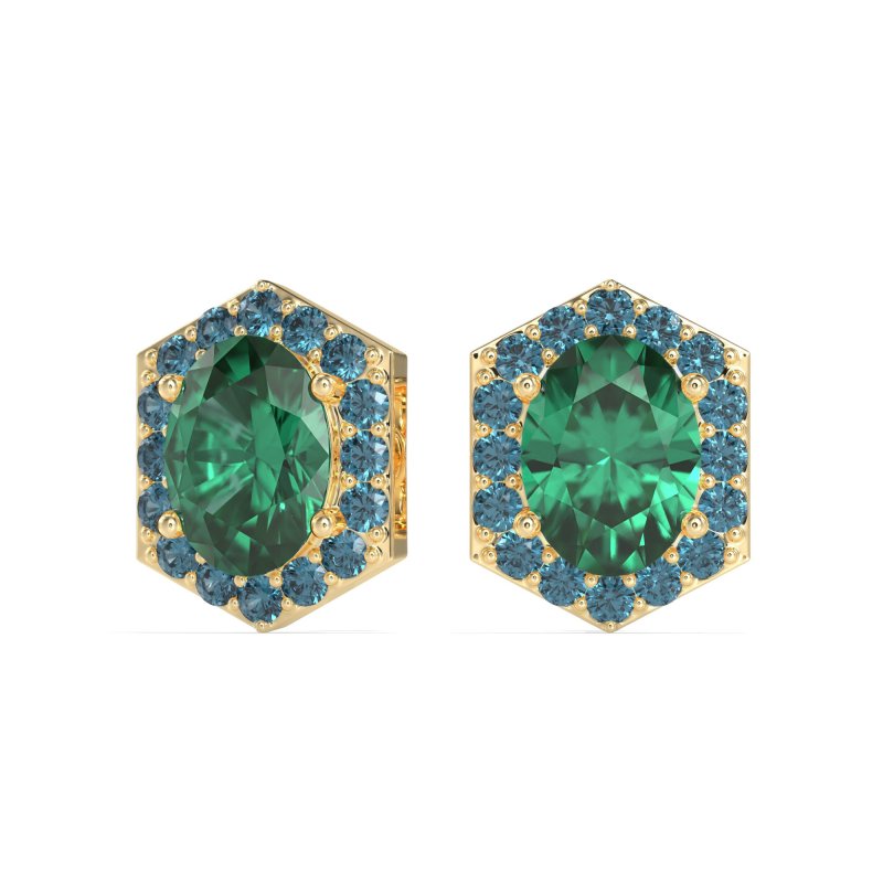 Vintage Oval Halo Stud Earrings