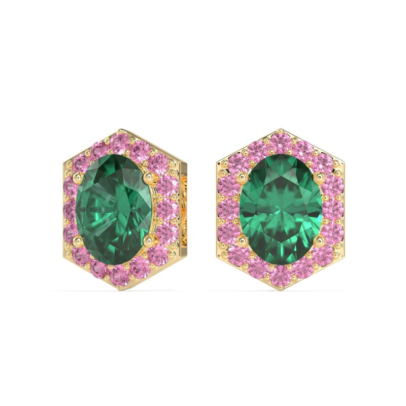 Vintage Oval Halo Stud Earrings