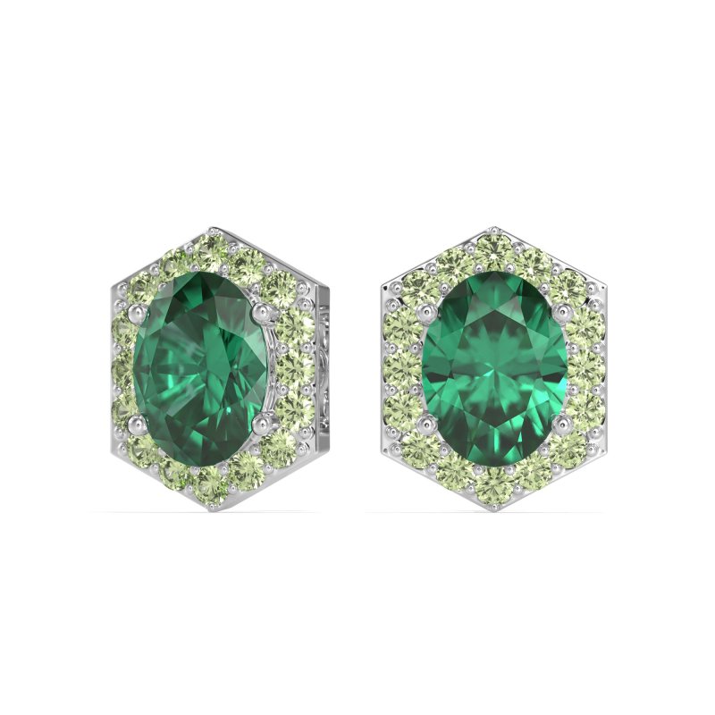 Vintage Oval Halo Stud Earrings