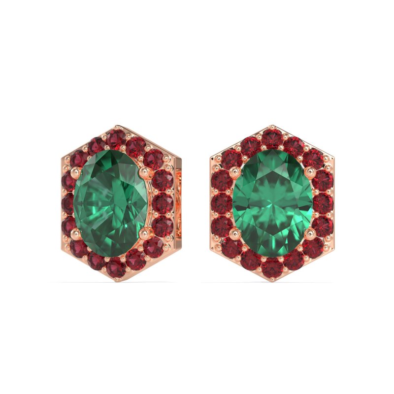 Vintage Oval Halo Stud Earrings