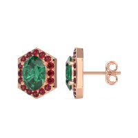 Vintage Oval Halo Stud Earrings