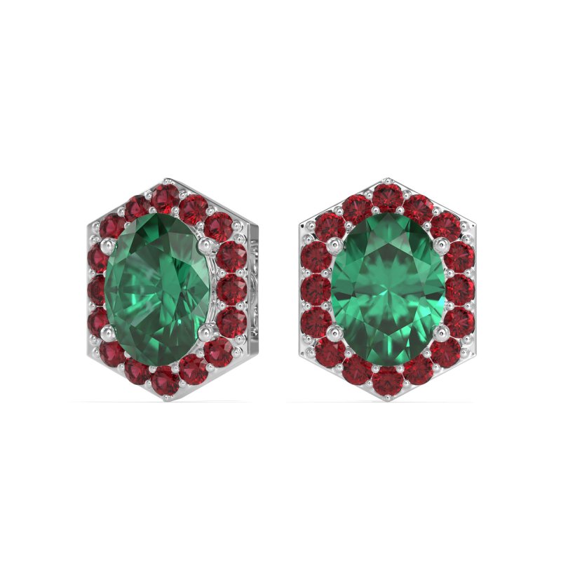 Vintage Oval Halo Stud Earrings