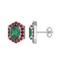 Vintage Oval Halo Stud Earrings
