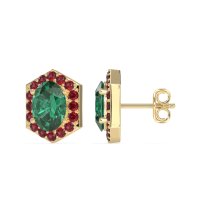 Vintage Oval Halo Stud Earrings