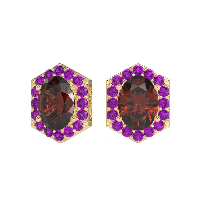 Vintage Oval Halo Stud Earrings