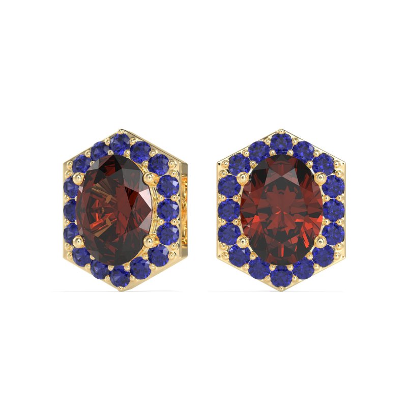 Vintage Oval Halo Stud Earrings