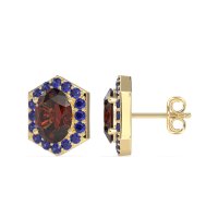Vintage Oval Halo Stud Earrings