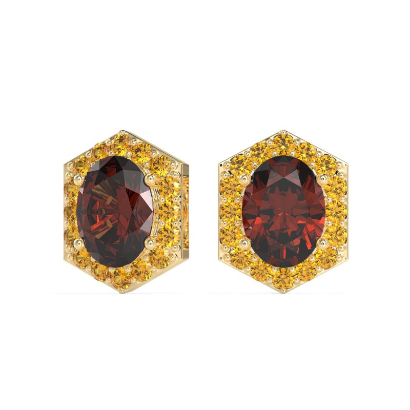 Vintage Oval Halo Stud Earrings