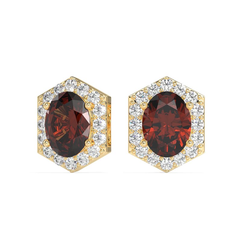 Vintage Oval Halo Stud Earrings