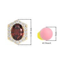 Vintage Oval Halo Stud Earrings