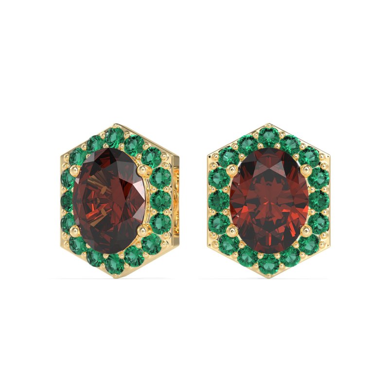 Vintage Oval Halo Stud Earrings