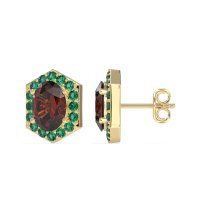 Vintage Oval Halo Stud Earrings