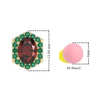 Vintage Oval Halo Stud Earrings