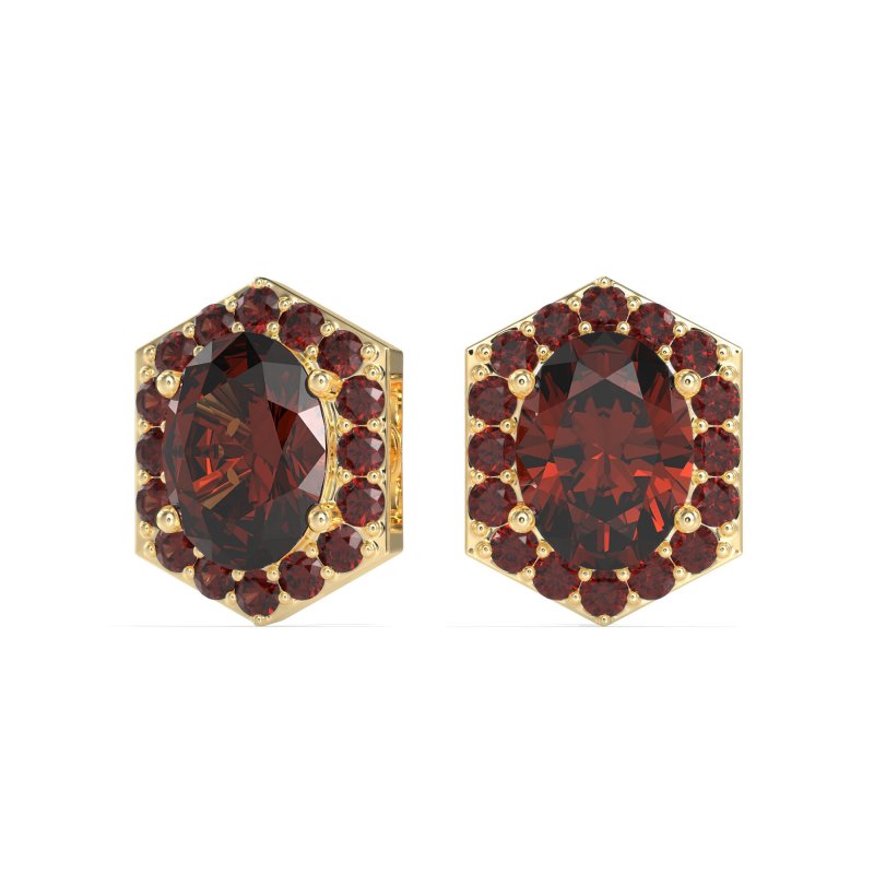 Vintage Oval Halo Stud Earrings