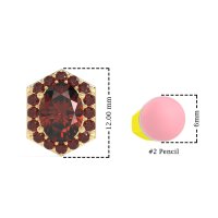 Vintage Oval Halo Stud Earrings