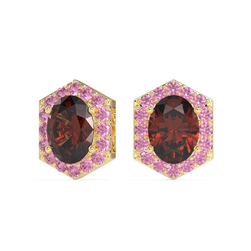 Vintage Oval Halo Stud Earrings