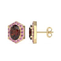Vintage Oval Halo Stud Earrings
