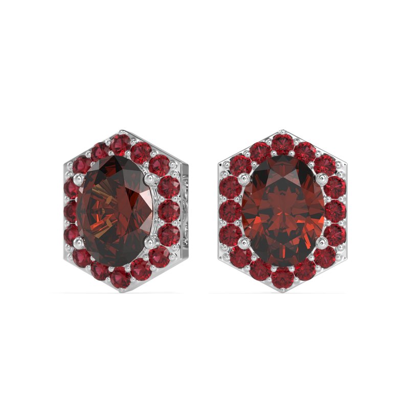 Vintage Oval Halo Stud Earrings