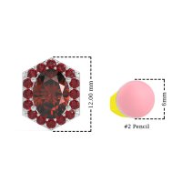 Vintage Oval Halo Stud Earrings