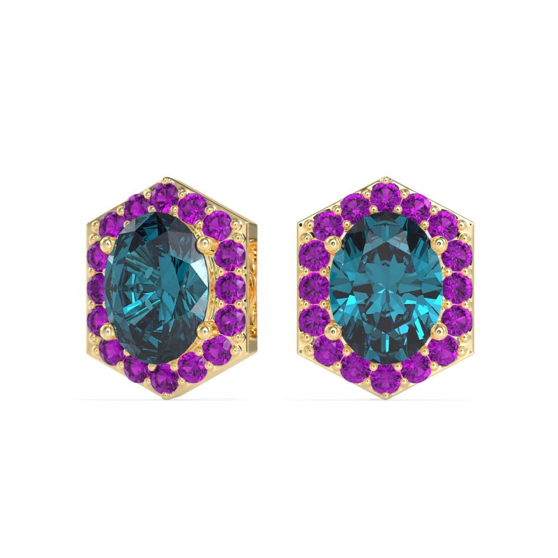 Vintage Oval Halo Stud Earrings