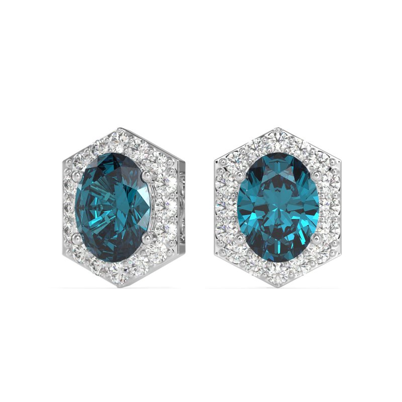 Vintage Oval Halo Stud Earrings