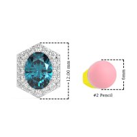 Vintage Oval Halo Stud Earrings