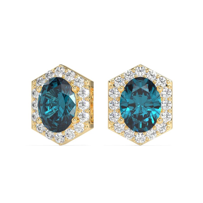 Vintage Oval Halo Stud Earrings