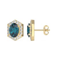 Vintage Oval Halo Stud Earrings