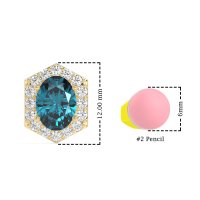 Vintage Oval Halo Stud Earrings