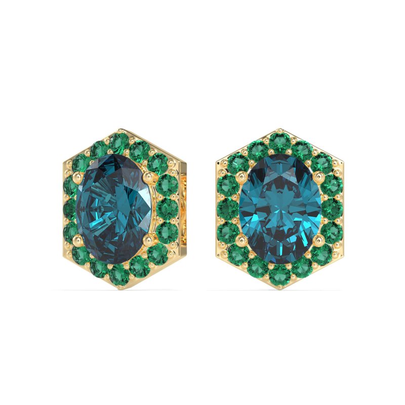 Vintage Oval Halo Stud Earrings