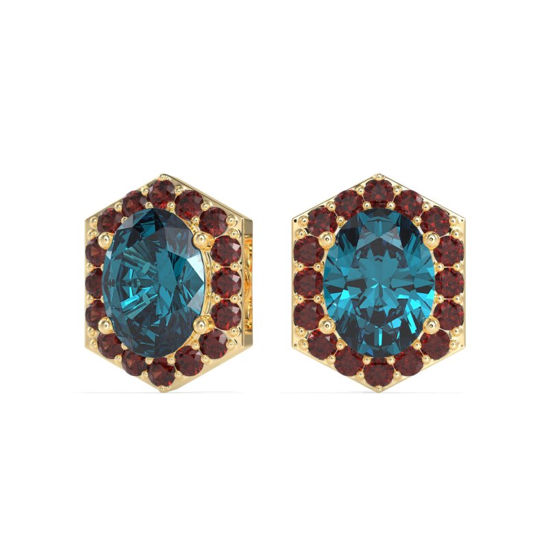 Vintage Oval Halo Stud Earrings